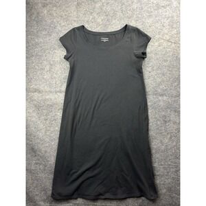 Eileen Fisher Shirt Dress Knit Grey Sz Petite PS  Organic Cotton Minimalist